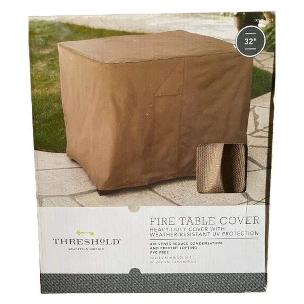 Threshold Fire Table COver 32' Heavy Duty Weather Resistant UV Protection NEW